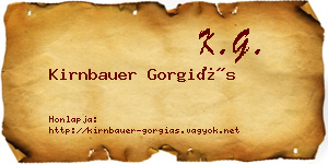 Kirnbauer Gorgiás névjegykártya